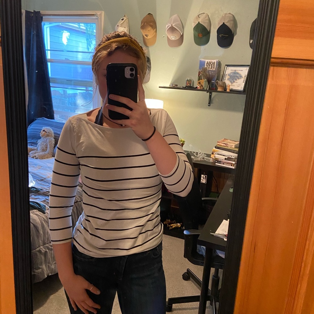 Formal striped 3/4 shirt